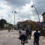 La pedalata urbana degli aspiranti alla carica di sindaco della città di Rovigo